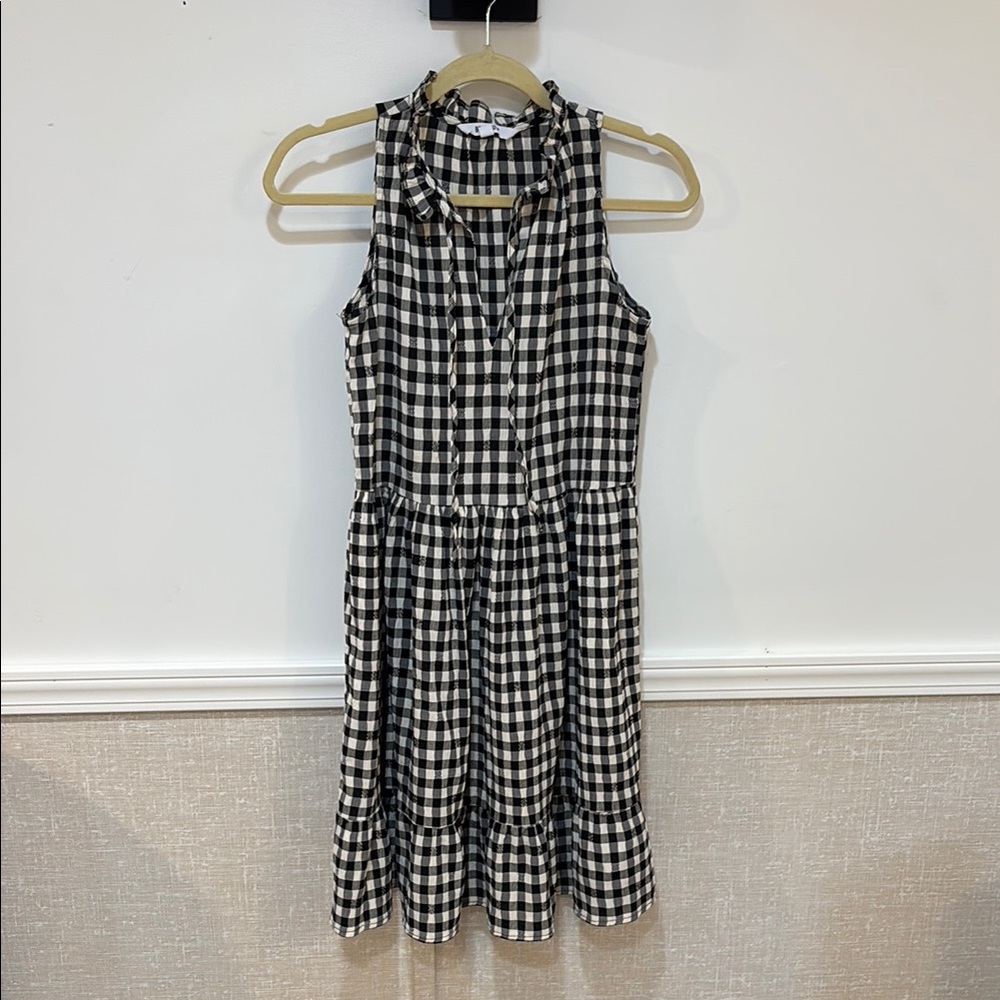 Black and White Gingham Sleeveless Dress